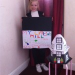 Caris Zambarda with her windmill themed school project